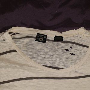 Rogues Gallery distressed striped pocket t-shirt